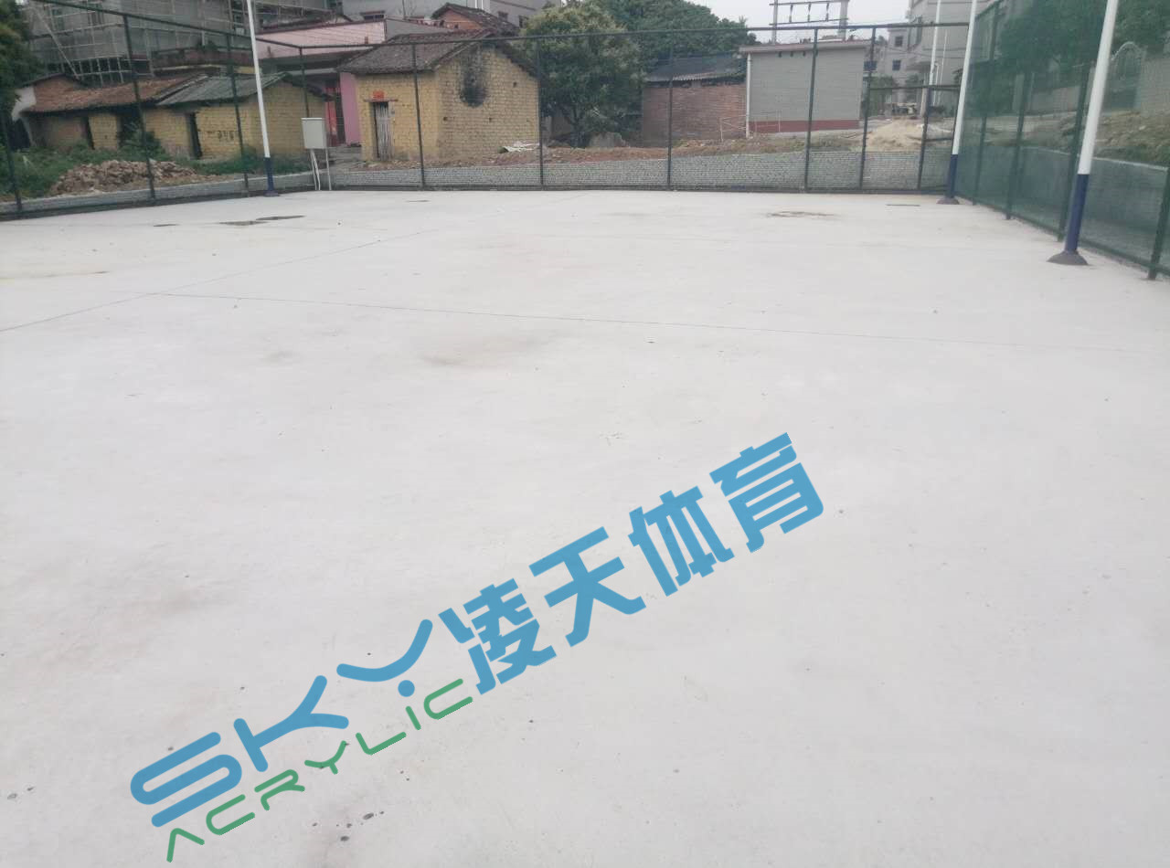 丙烯酸球场案例：广州市增城石迳村丙烯酸网球