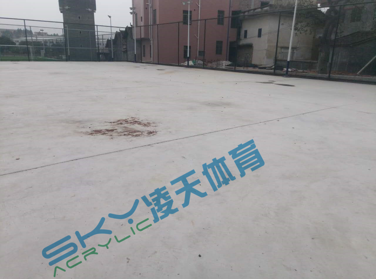 丙烯酸球场案例：广州市增城石迳村丙烯酸网球